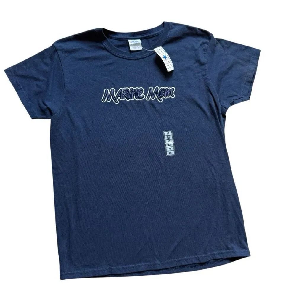 NWT Womens The Meister Company Marine Mom Embroidered Graphic Tee Shirt - Sz M